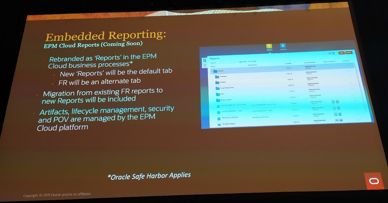 OOW19 - Oracle EPM Cloud - Embedded reporting