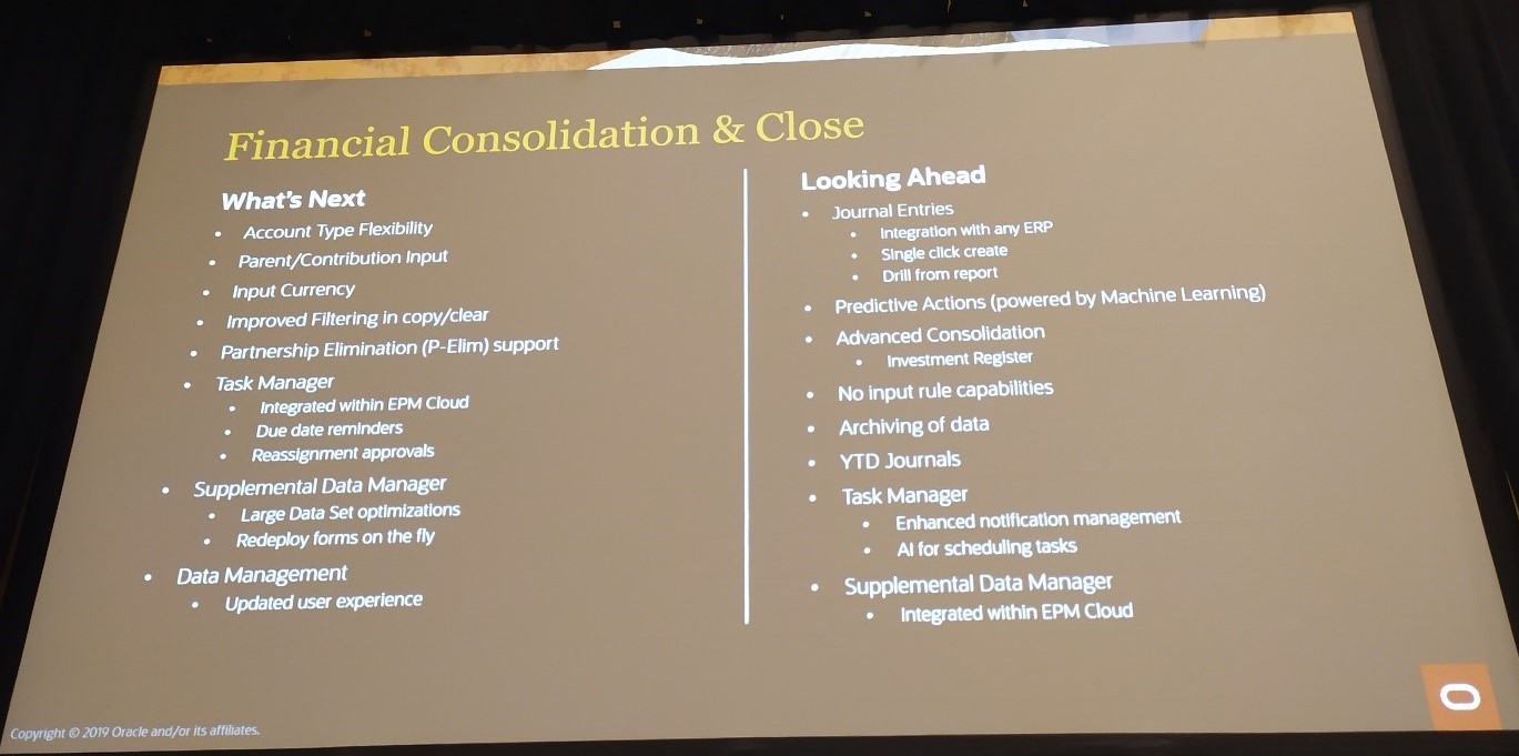 OOW19 - Oracle EPM Cloud - Financial Consolidation and close