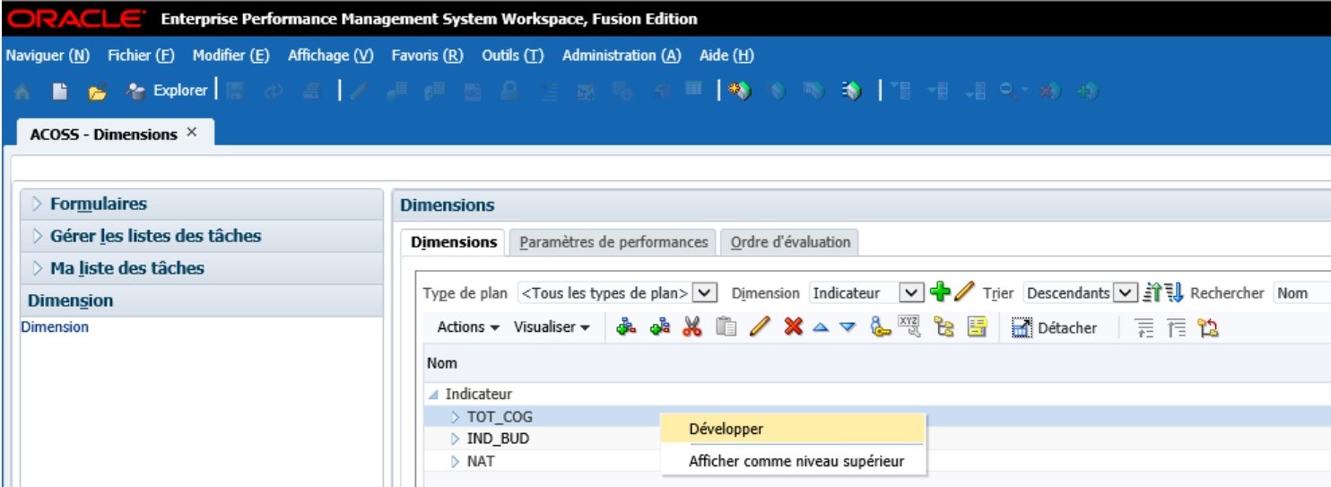 Hyperion Planning 11.2 le clic droit ne fonctionne pas bien