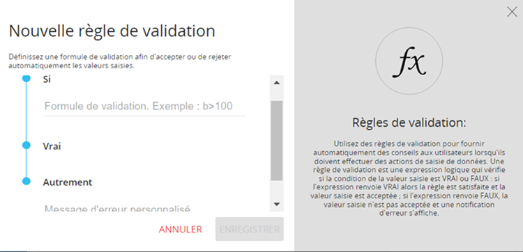 Règle de validation