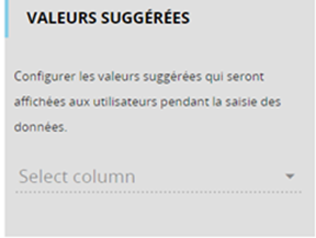 Valeurs suggérées