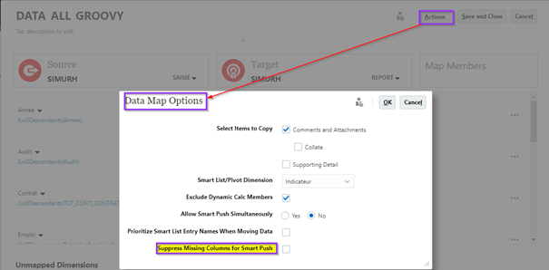 data maps option