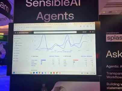 AI Control Tower — vue Credit History : suivi de la consommation IA dans le temps, ventilation par agent persona et par moteur IA tiers connecté via MCP.